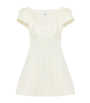 McQueen White Wool-Blend Mini Dress