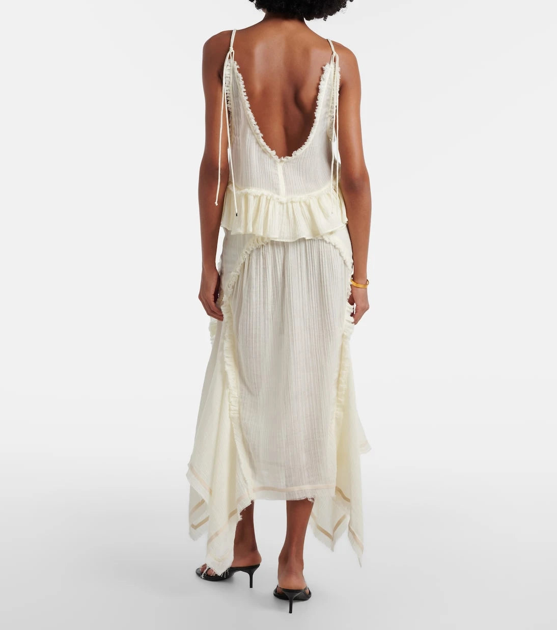 The Attico - Ruffled cotton maxi skirt