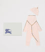 Burberry Kids Cotton-Blend All-In-One, Bib and Hat Set (1-18 Months)