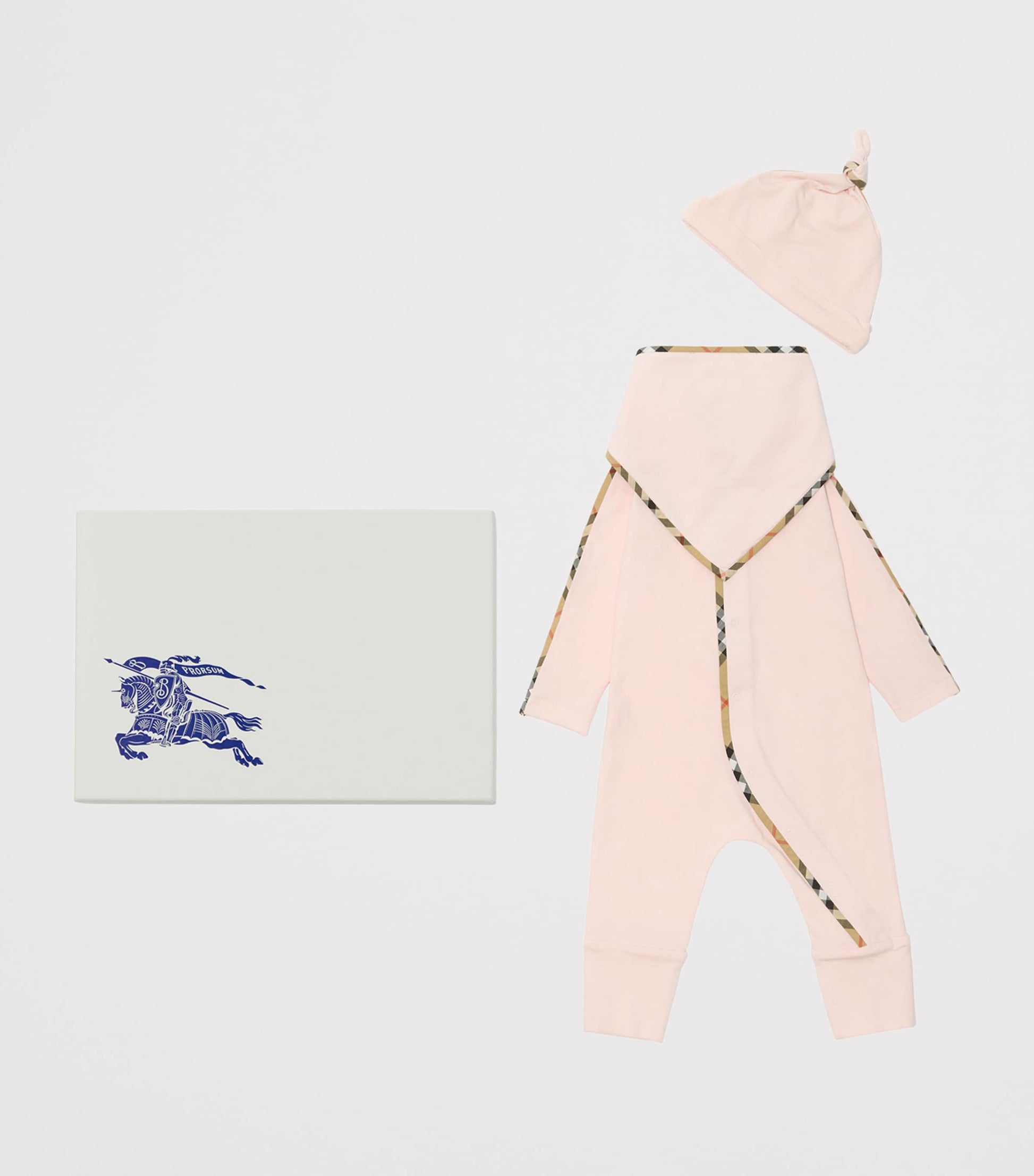 Burberry Kids Cotton-Blend All-In-One, Bib and Hat Set (1-18 Months)