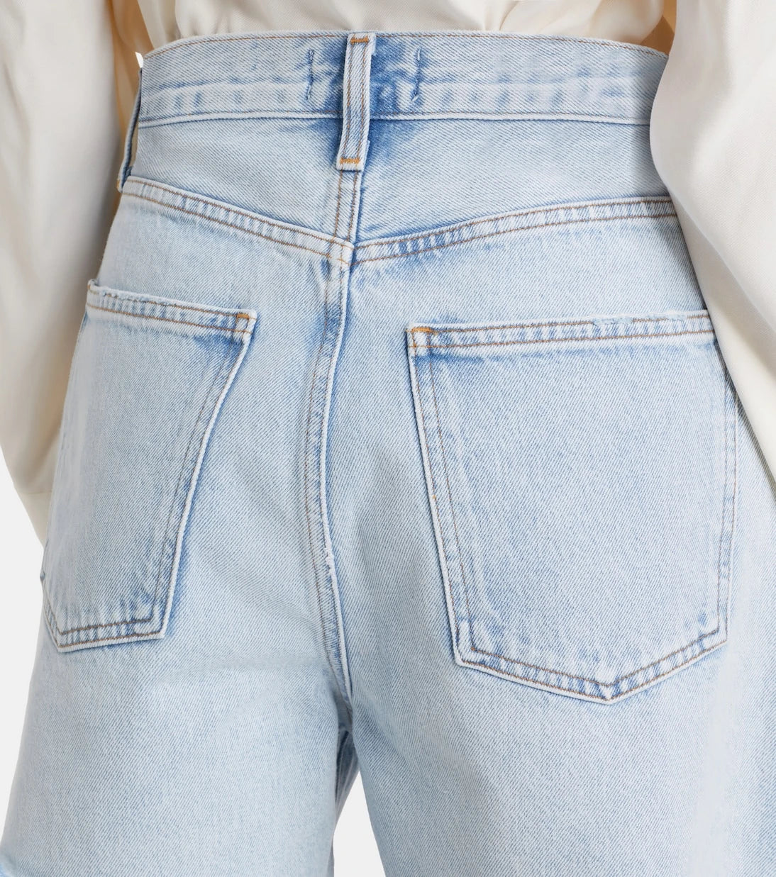 Agolde - Rhoda frayed denim shorts