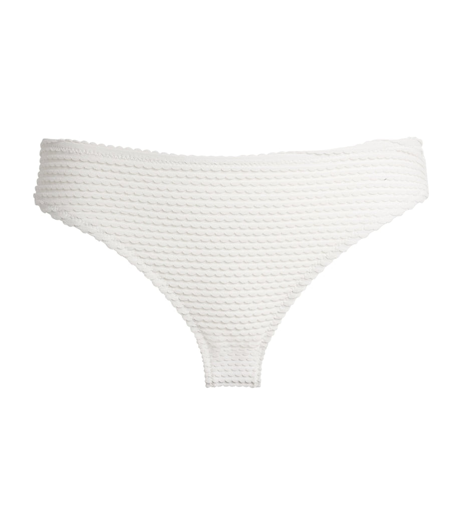Ulla Johnson White Dani Mid-Rise Bikini Bottoms