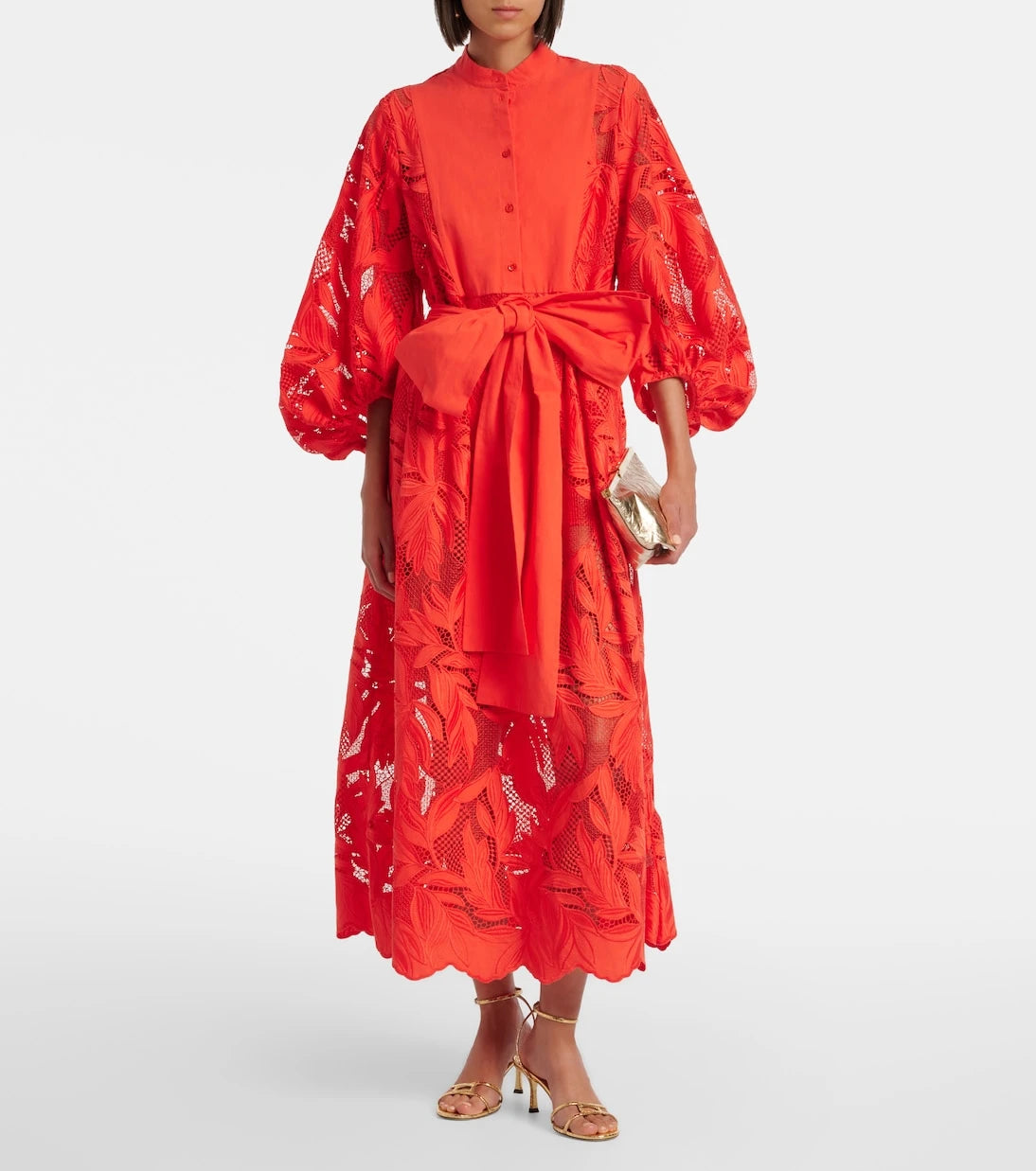 Erdem - Embroidered mesh midi dress