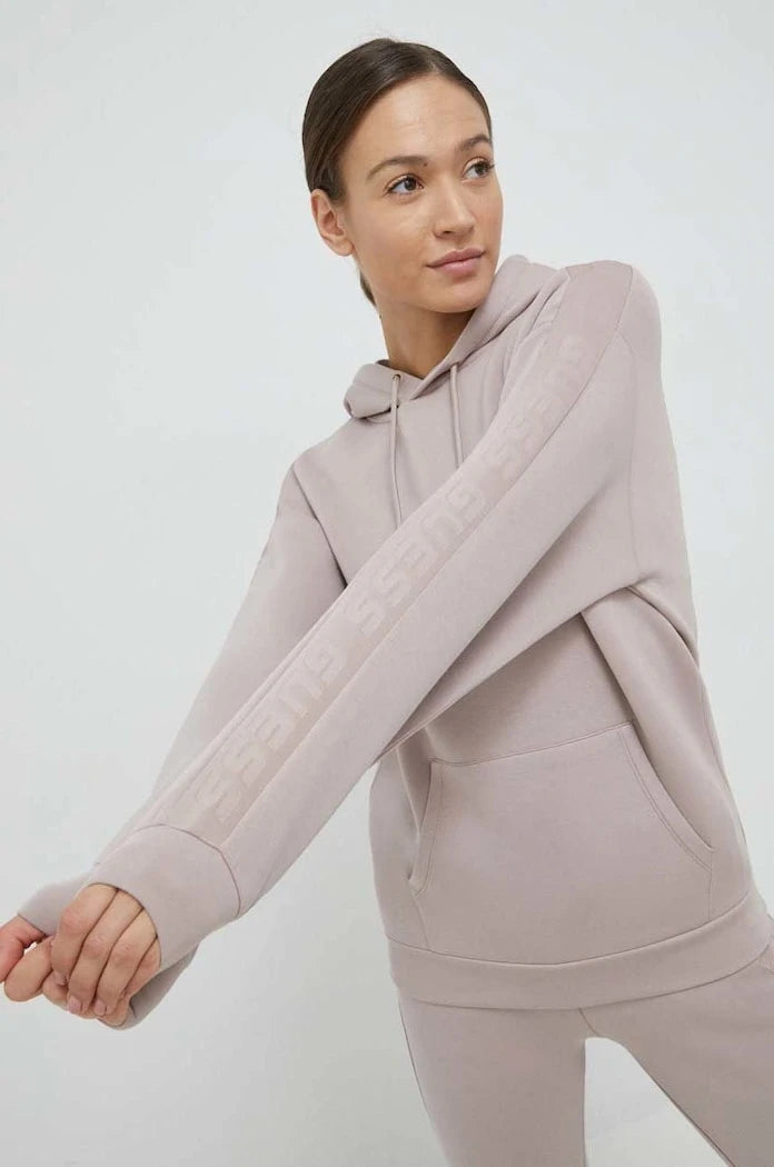 Guess kadın viskon kapüşonlu sweatshirt BRENDA
