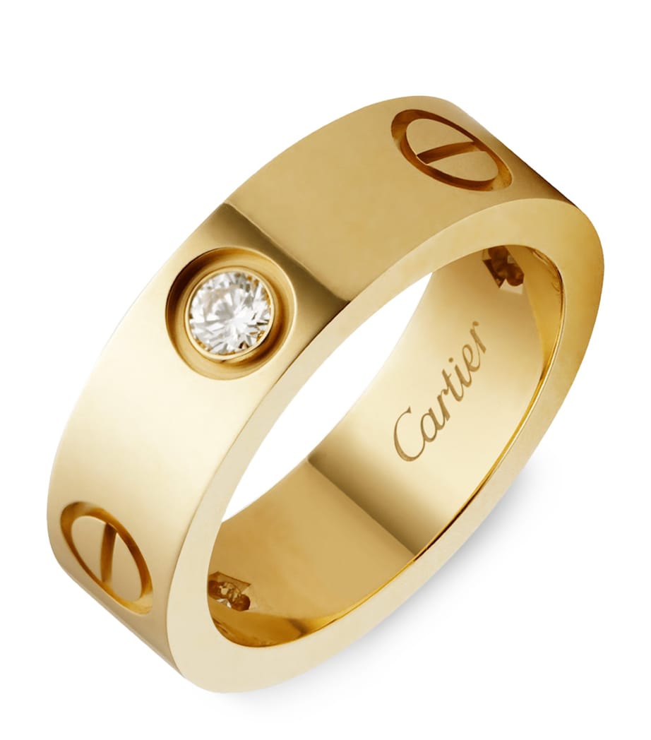 Yellow Gold and Diamond LOVE Ring