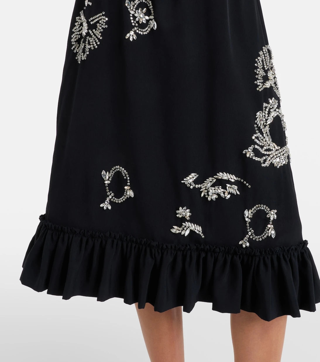 Dries Van Noten - Embellished ruffled midi skirt