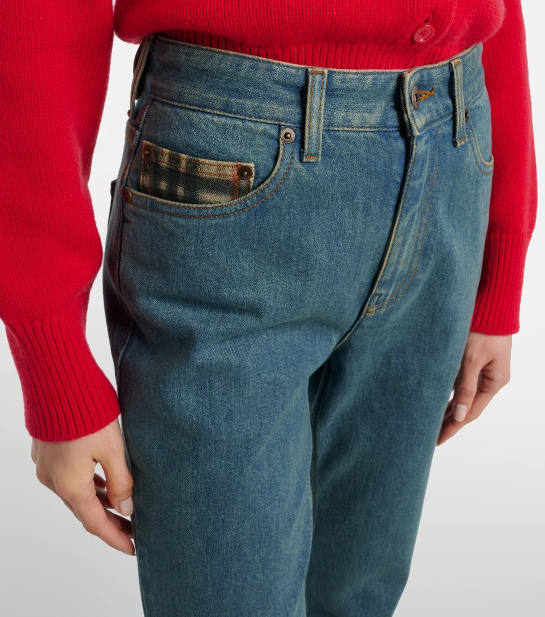 Burberry - Burberry Check flared jeans