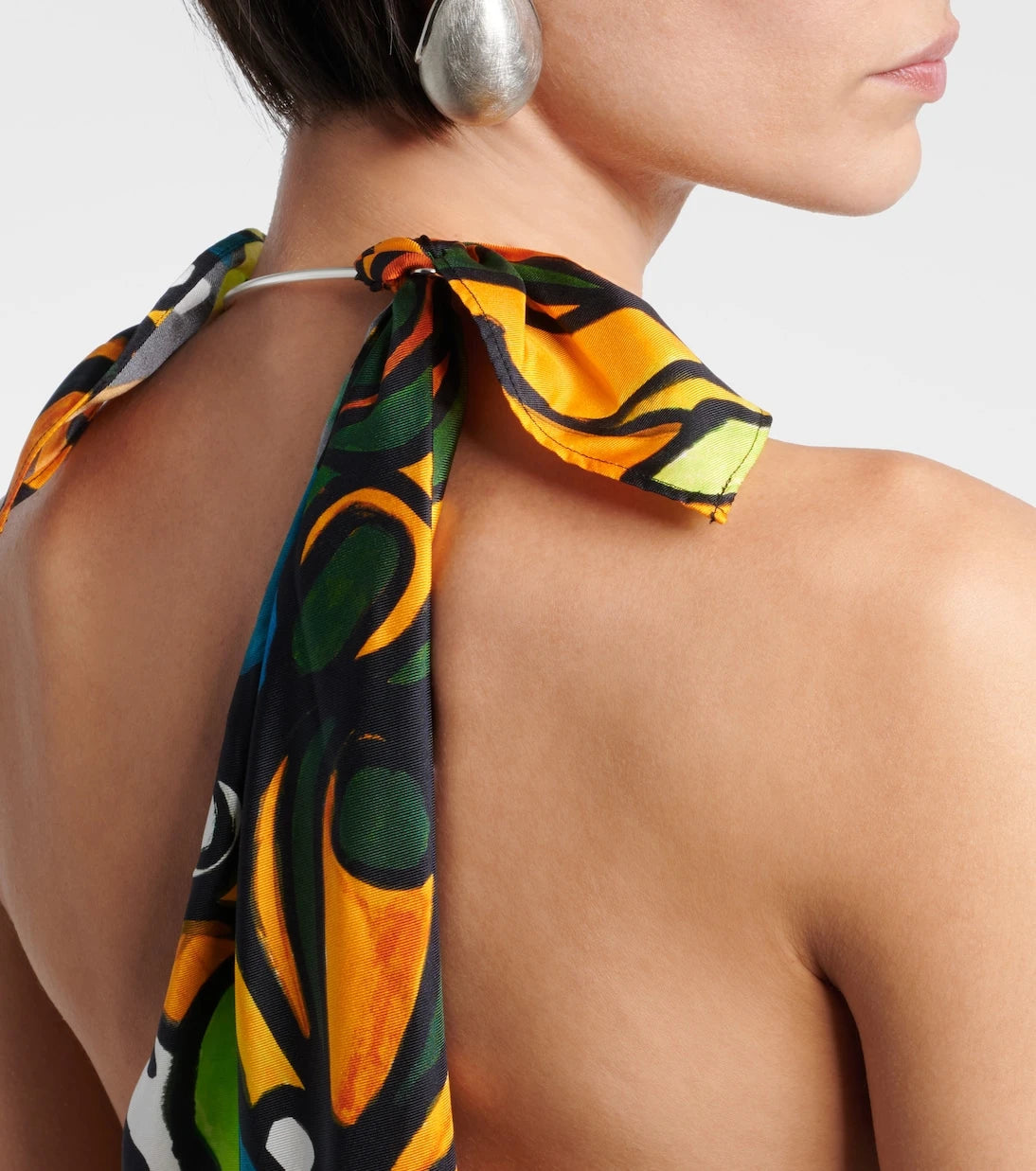 Christopher Esber - Printed draped silk top