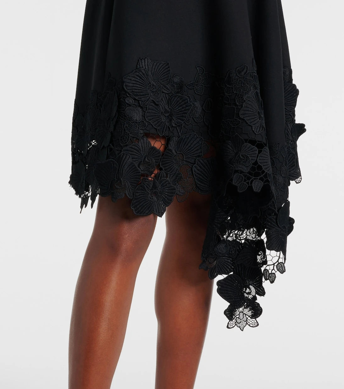 Oscar de la Renta - Asymmetric wool-blend midi dress