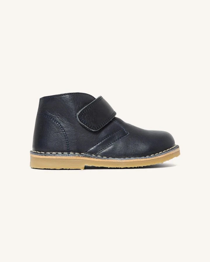 Petit Nord - Desert Fur-Lined Velcro Shoes | Navy blue