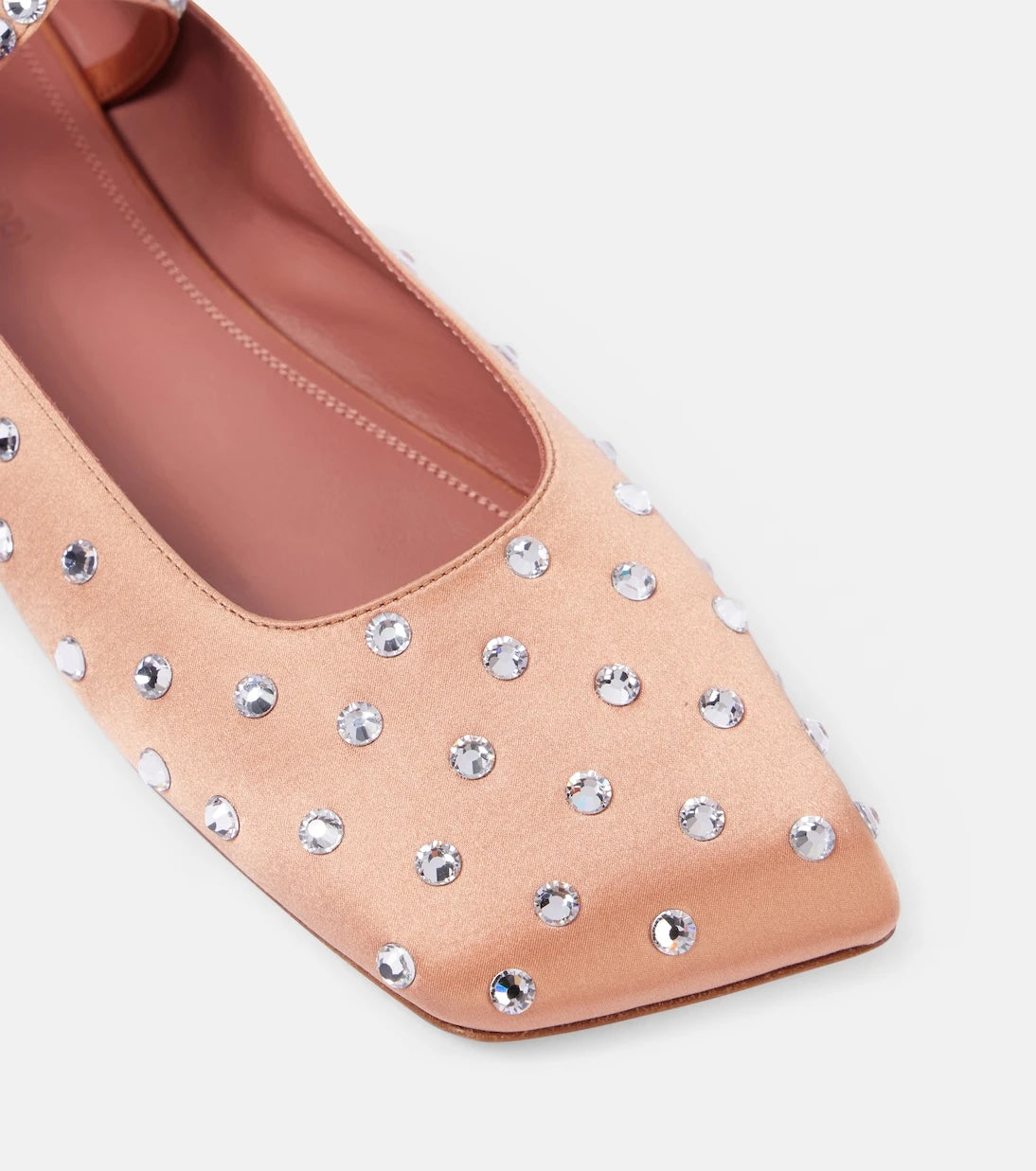 Amina Muaddi - Ane crystal-embellished satin ballet flats