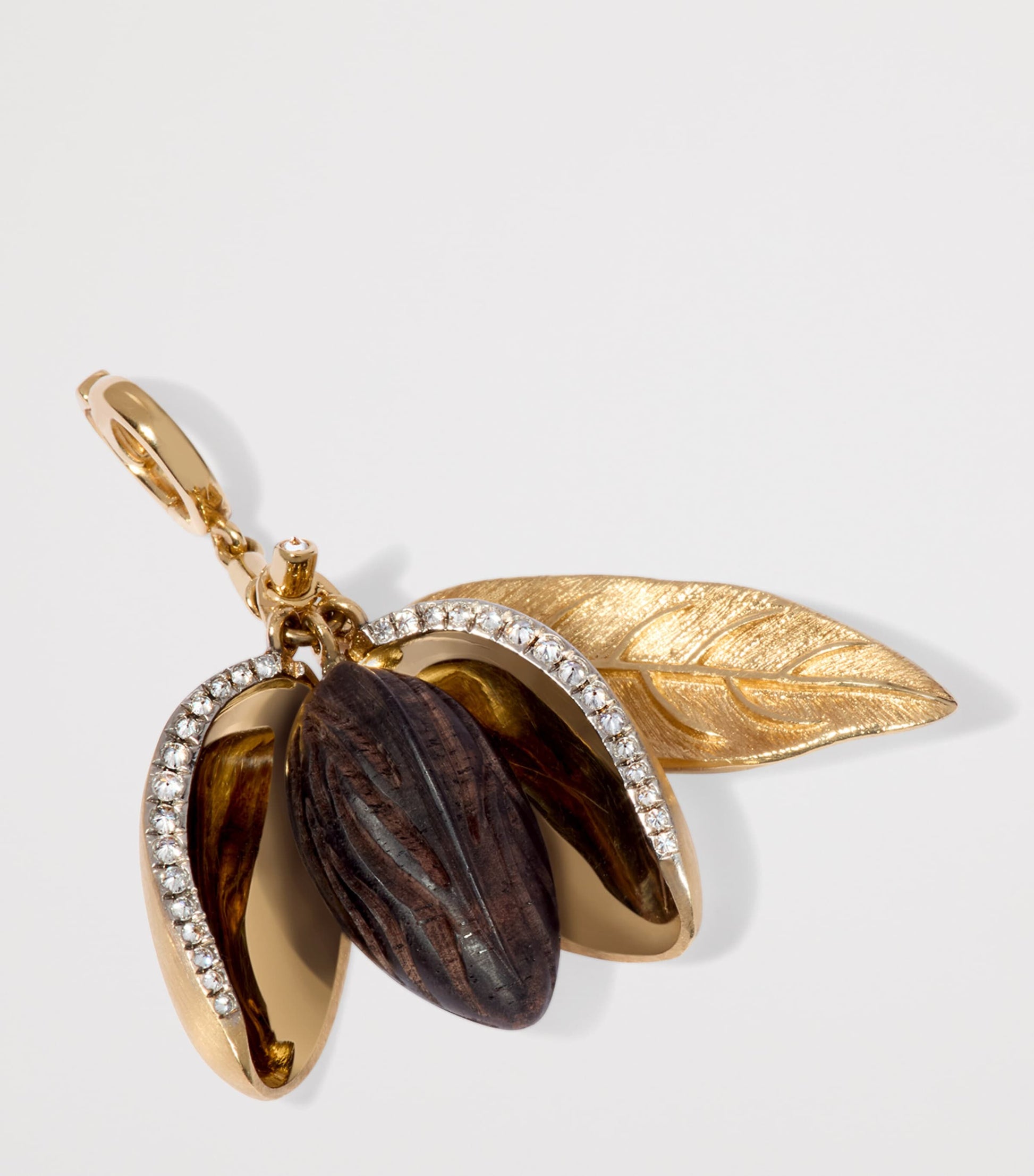 Yellow Gold, Diamond and Ebony Mythology Almond Charm Pendant