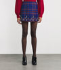 MAX&Co. Blue Wool-Blend Tartan Mini Skirt