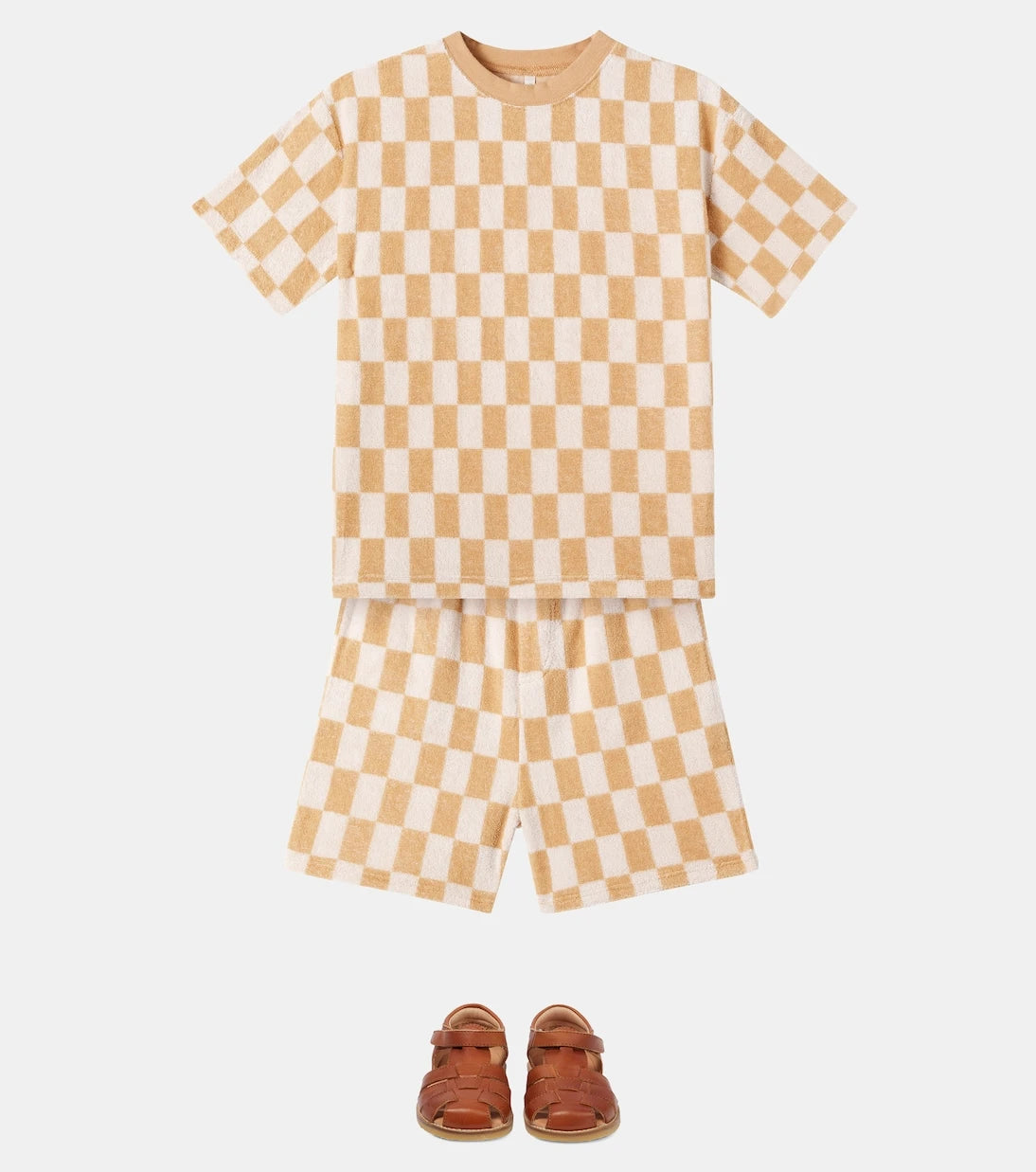 Rylee + Cru - Checked cotton-blend jersey shorts