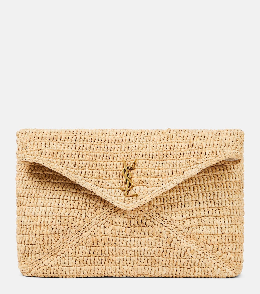 Saint Laurent - Cassandre Large raffia pouch