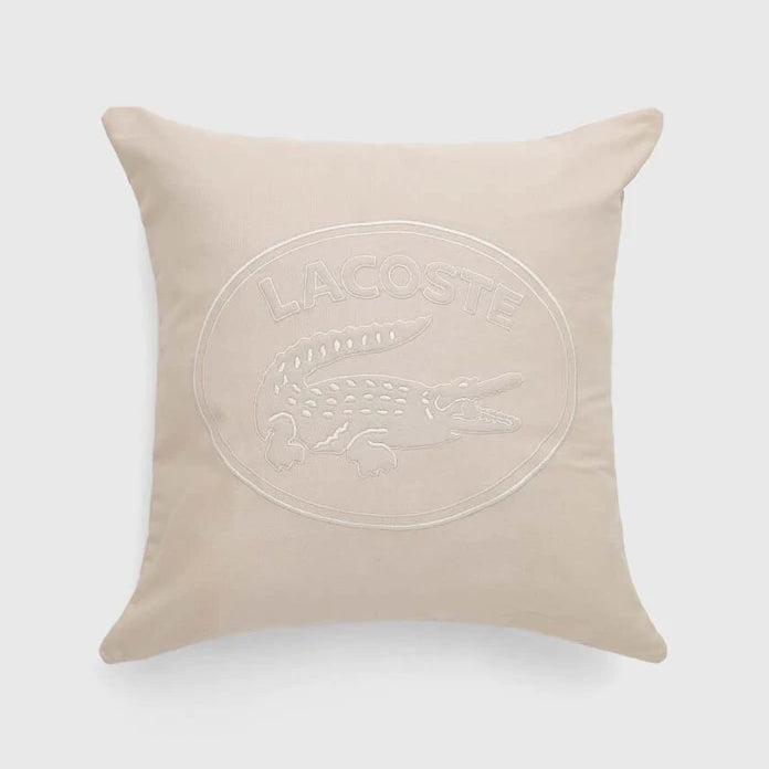 Lacoste L Lacoste Bej 45 x 45 cm Dekoratif Yastık Kılıfı