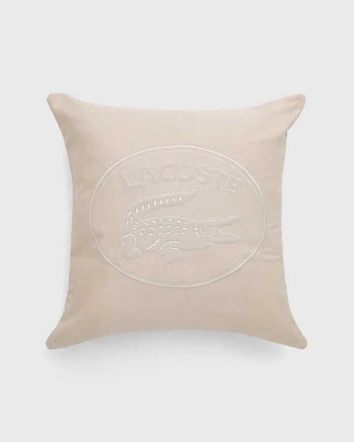 Lacoste L Lacoste Bej 45 x 45 cm Dekoratif Yastık Kılıfı