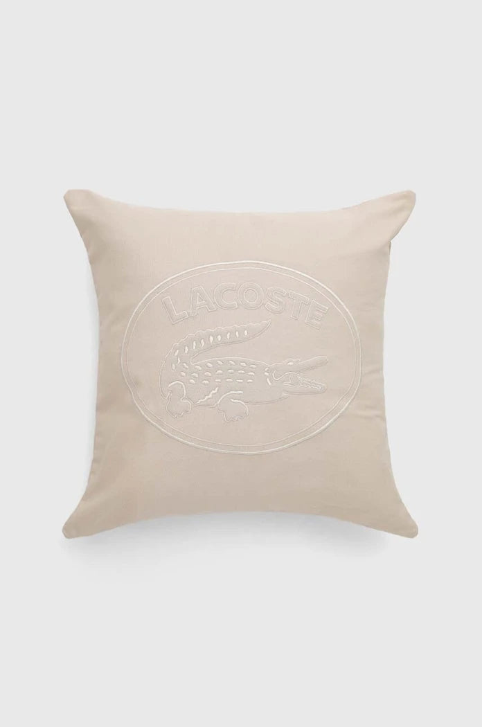 Lacoste L Lacoste Bej 45 x 45 cm Dekoratif Yastık Kılıfı