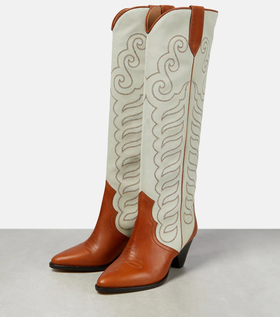 Isabel Marant - Liela leather and suede cowboy boots
