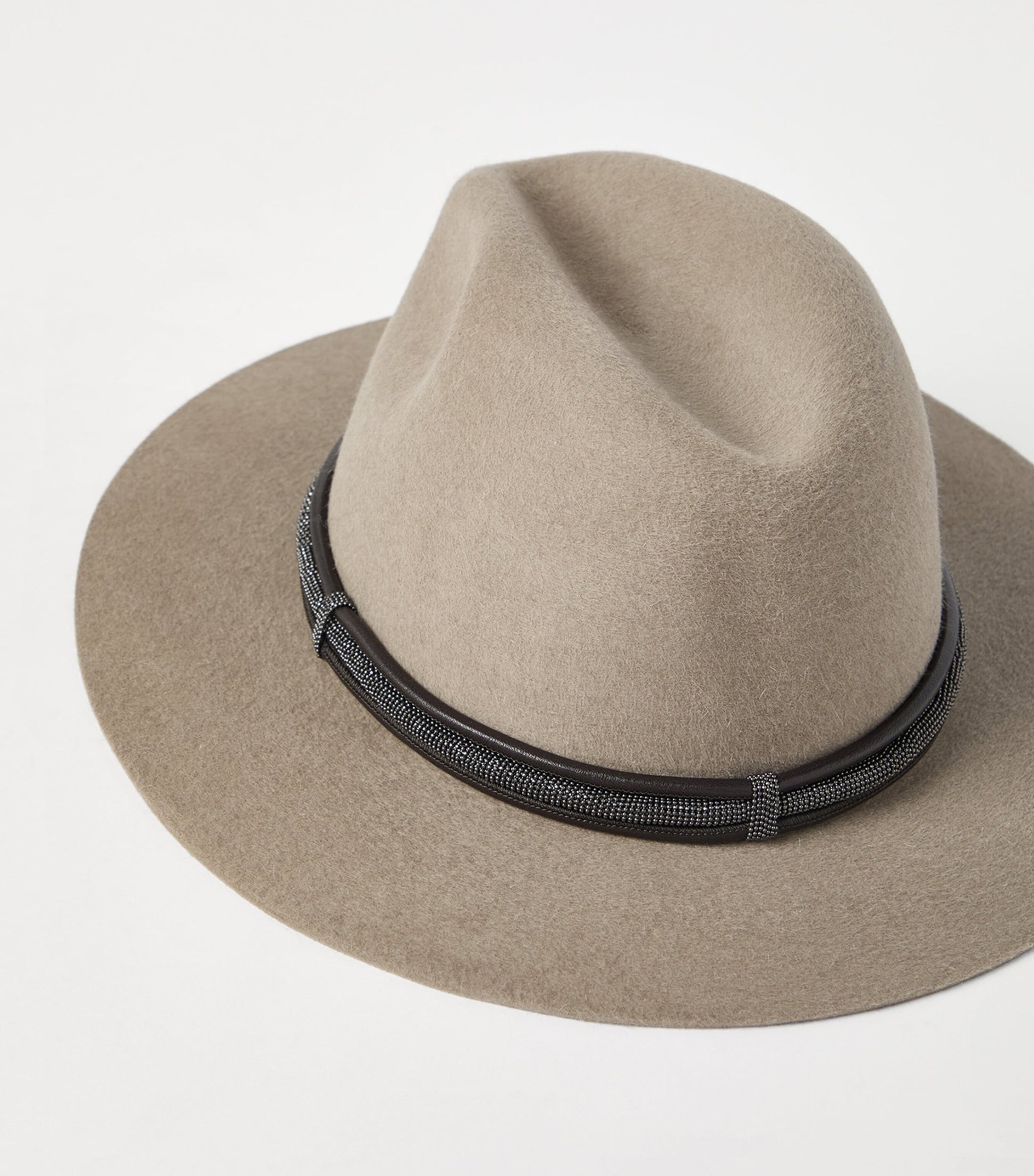 Brunello Cucinelli Brown Felt Fedora Hat
