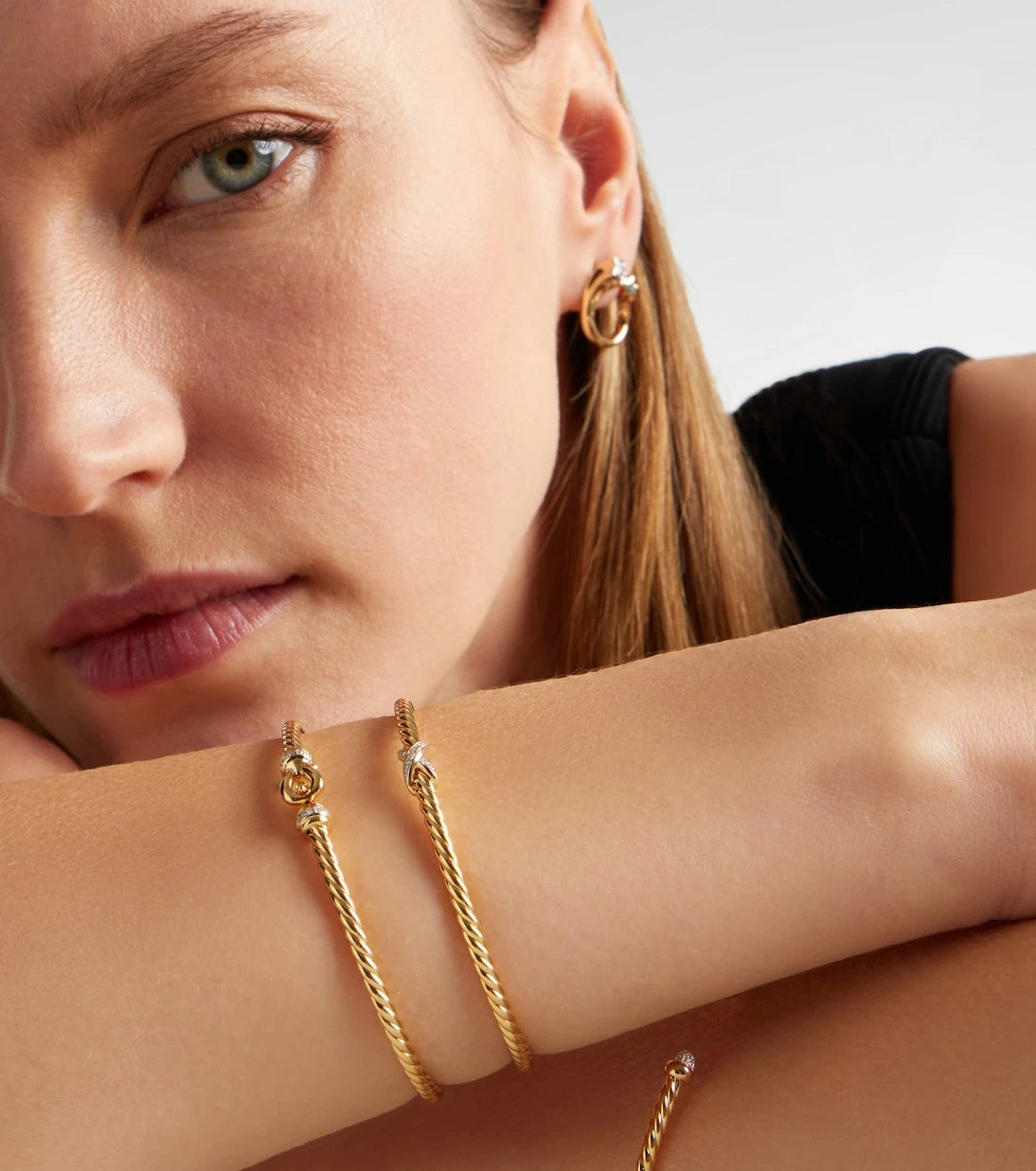 David Yurman - Cablespira® Flex X Micro 18kt gold bracelet with diamonds
