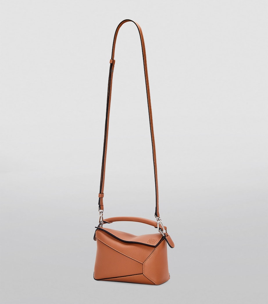 LOEWE Brown Mini Leather Puzzle Edge Top-Handle Bag