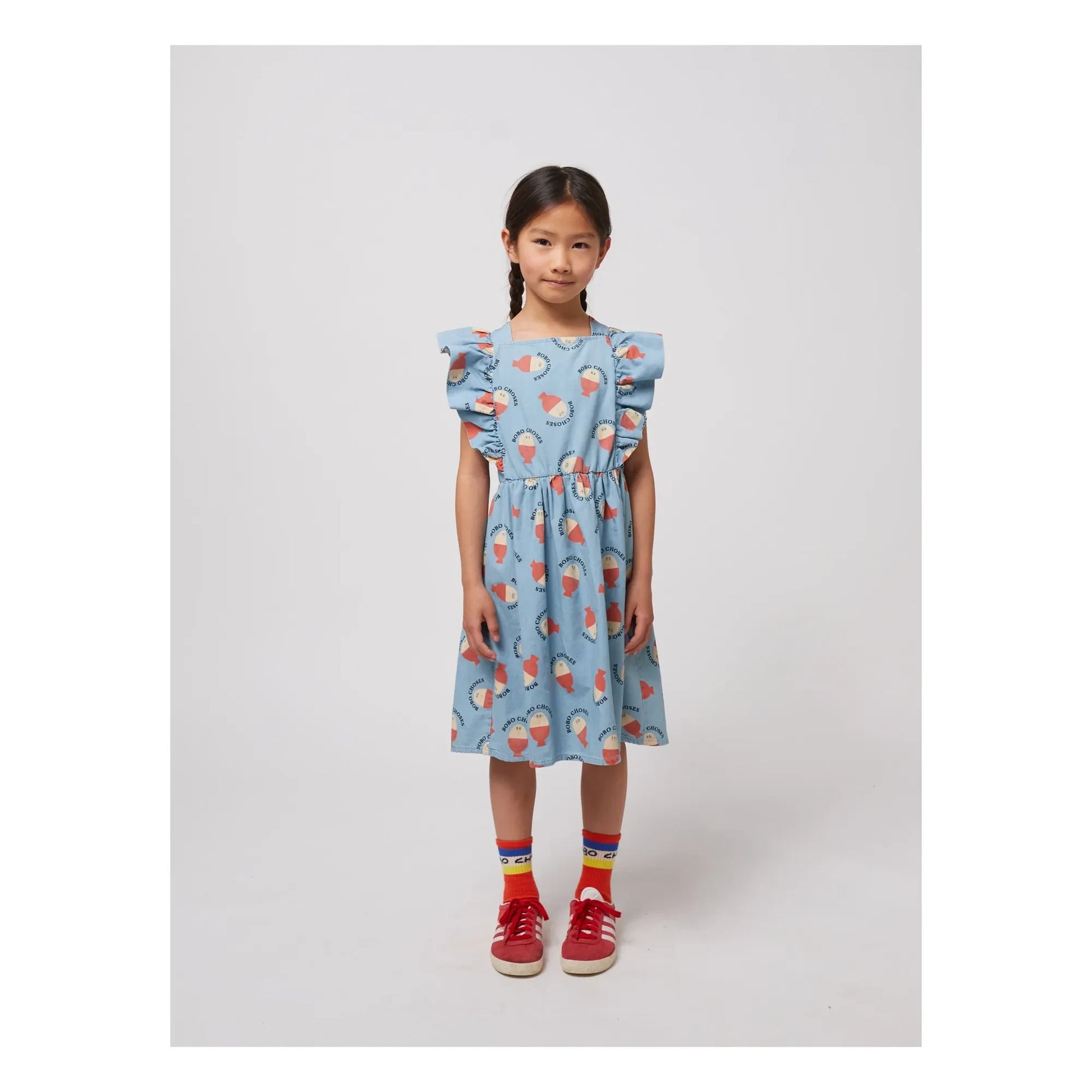 Bobo Choses - Lightweight Bobo Denim Dress | Light blue