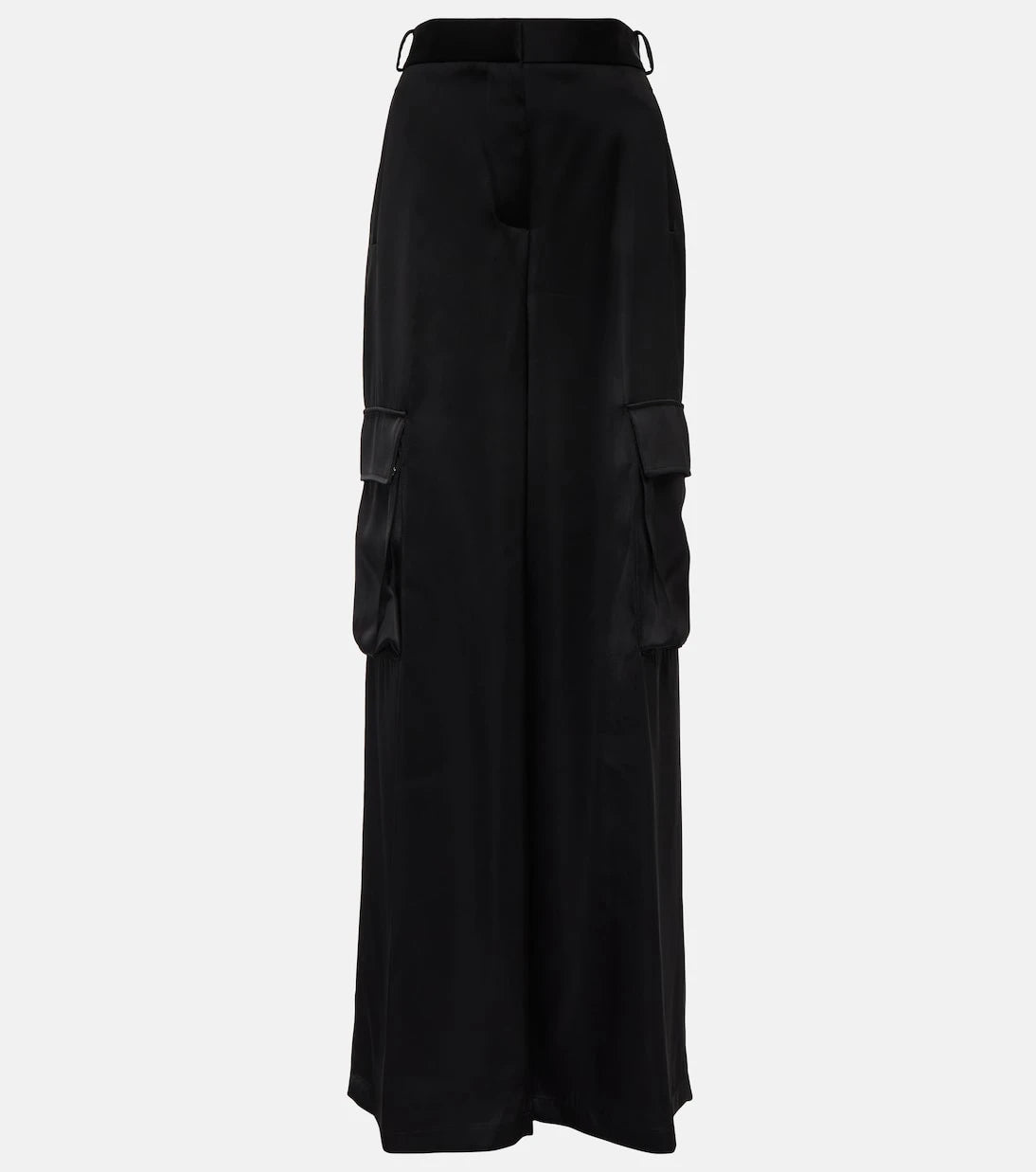 Versace - High-rise wide-leg satin cargo pants