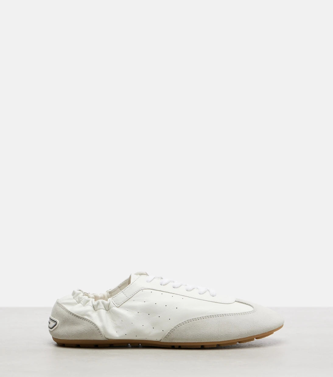 Saint Laurent - Lewis suede-trimmed leather sneakers