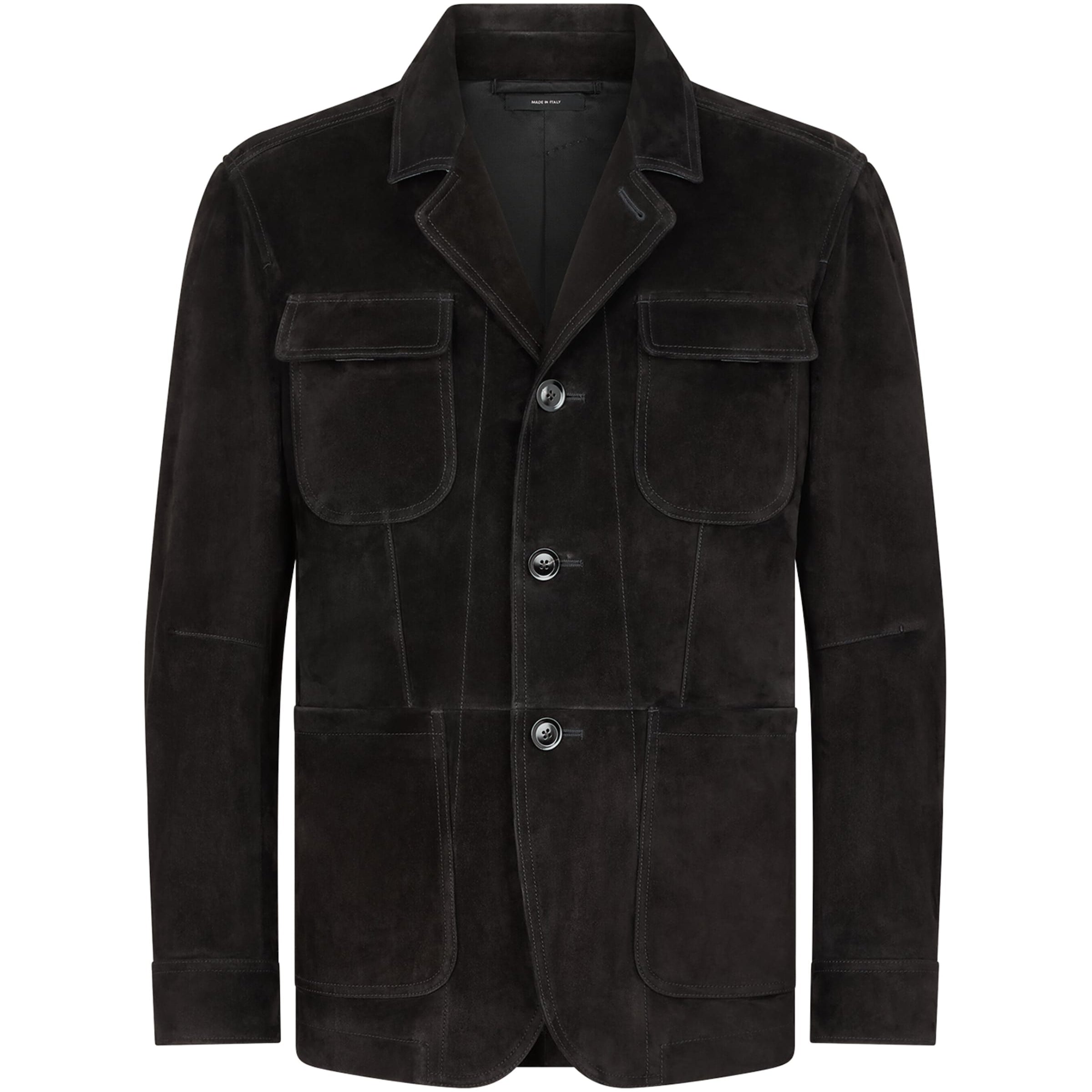 Black Suede Military Jacket