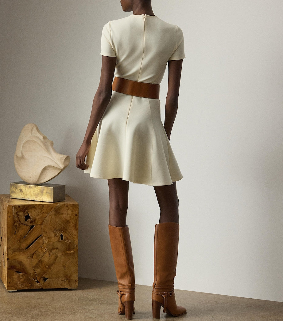 Beige Chiffon A-line Dress