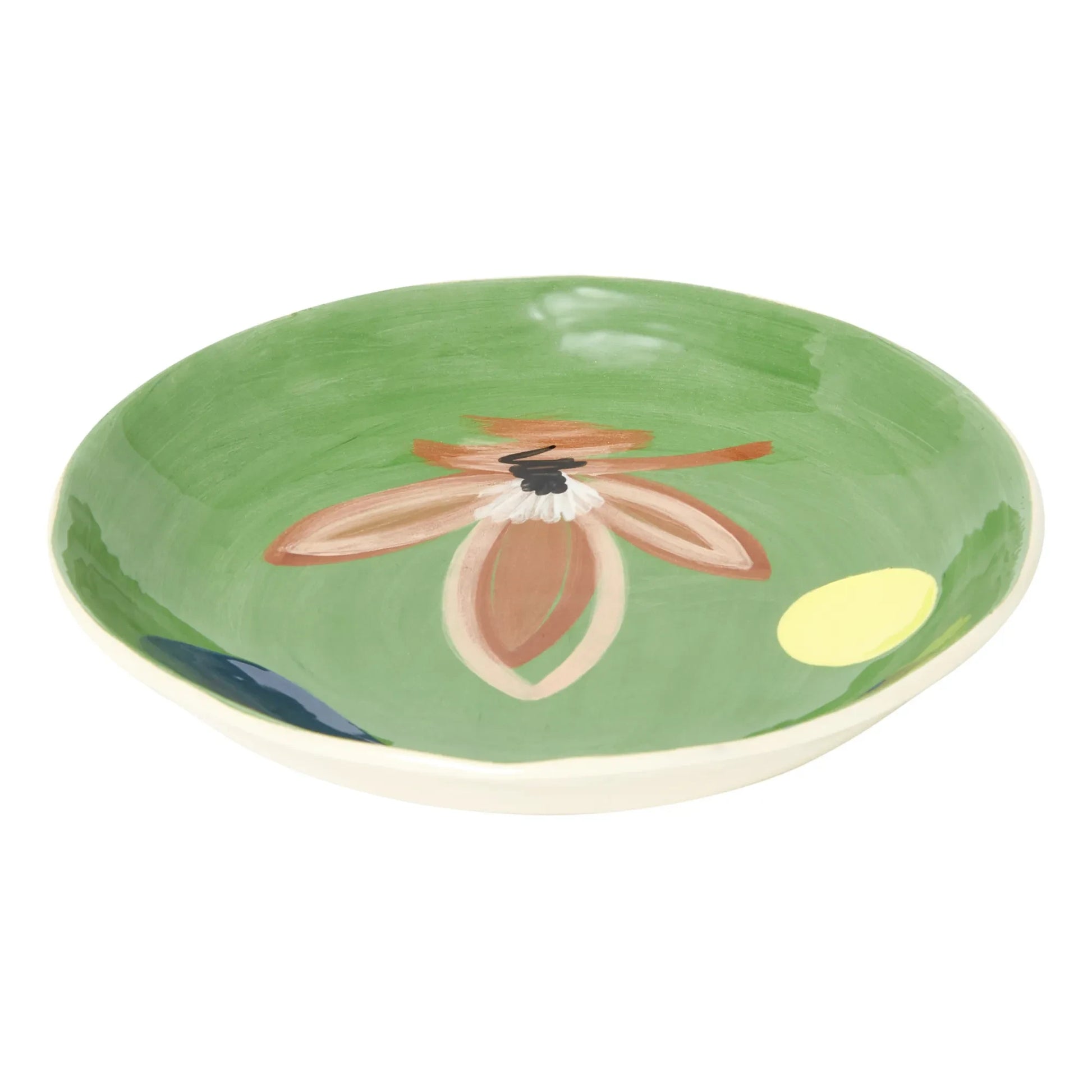 HOMERE - Daphné Flower Ceramic Shallow Bowl | Green