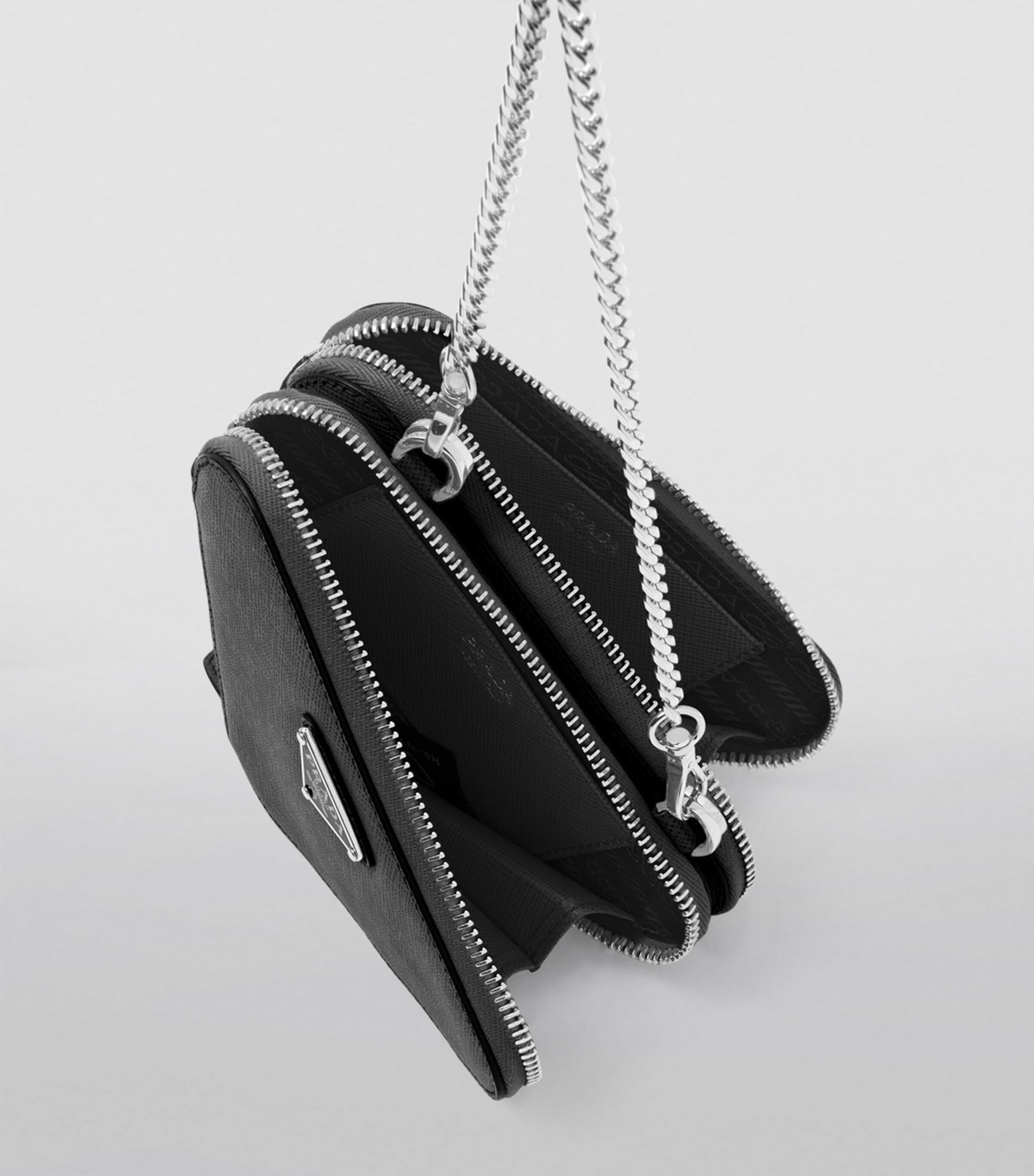 Black Mini Saffiano Leather Cross-Body Bag