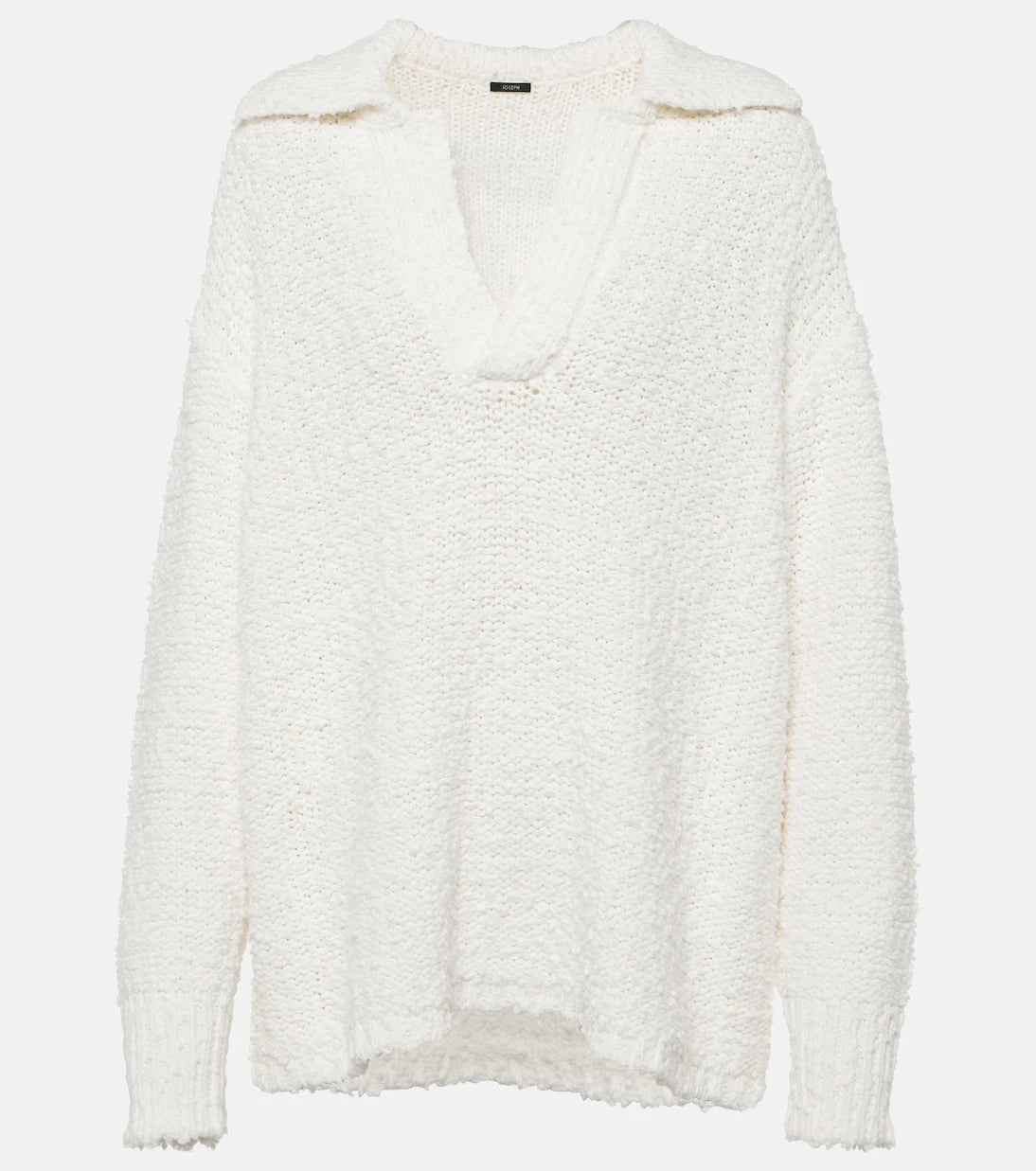 Joseph - Textured cotton-blend polo sweater