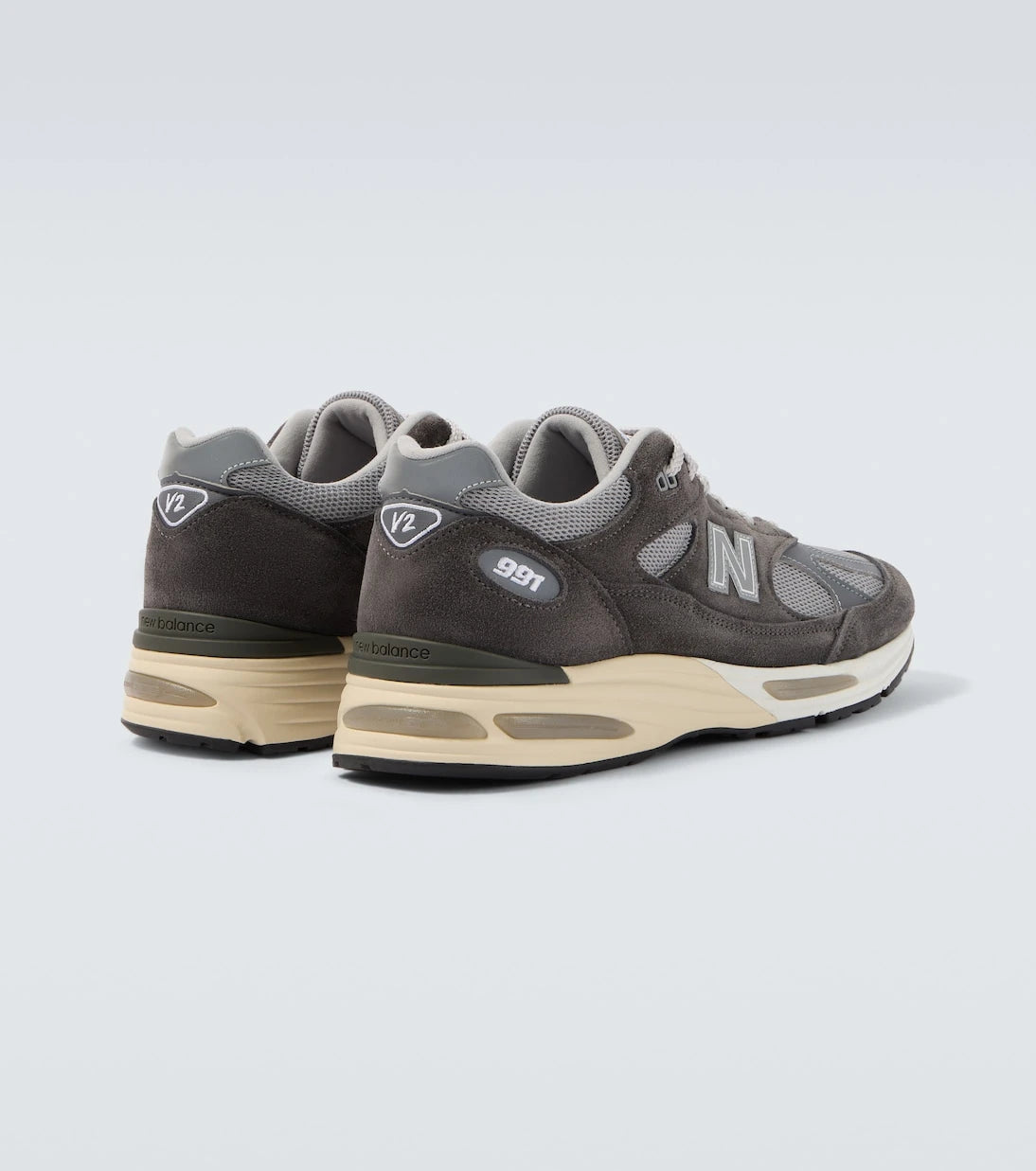 New Balance - 991v2 suede-trimmed sneakers