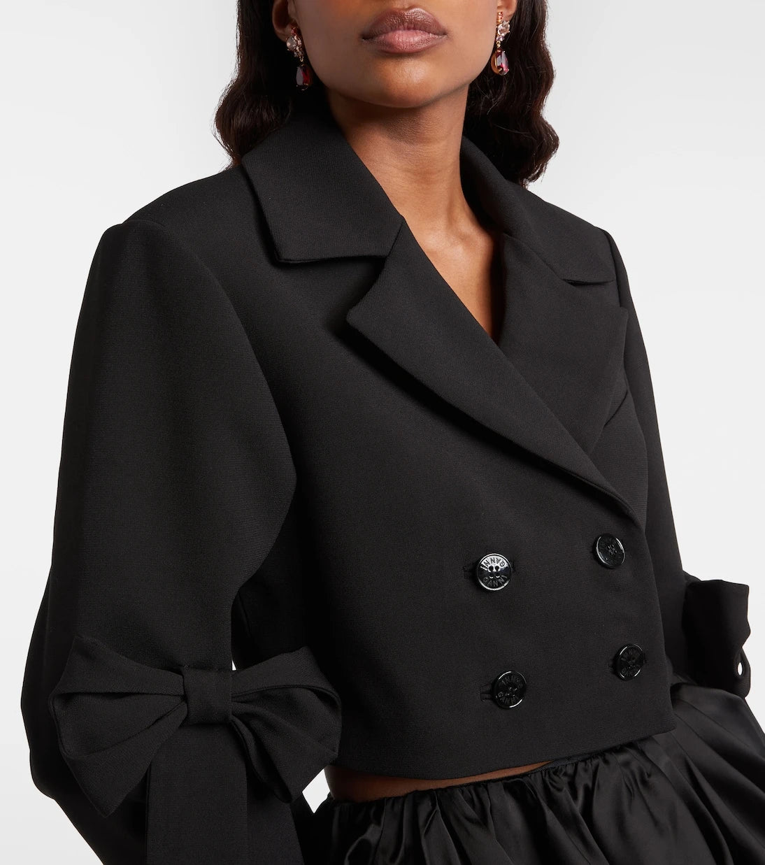 Ganni - Kruvaze kısa blazer ceket