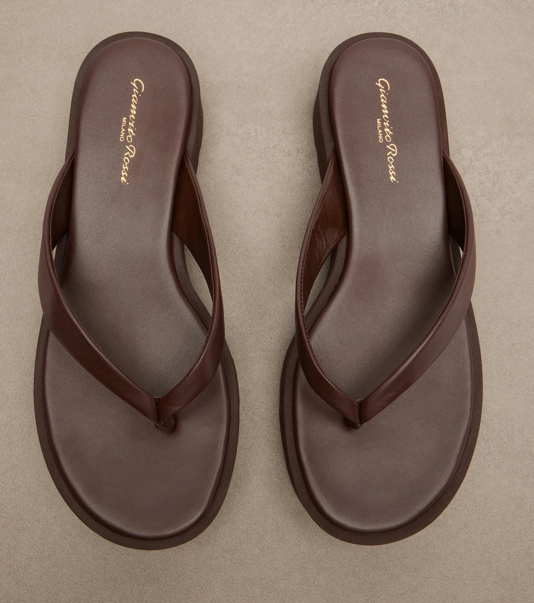 Gianvito Rossi - Leather platform thong sandals