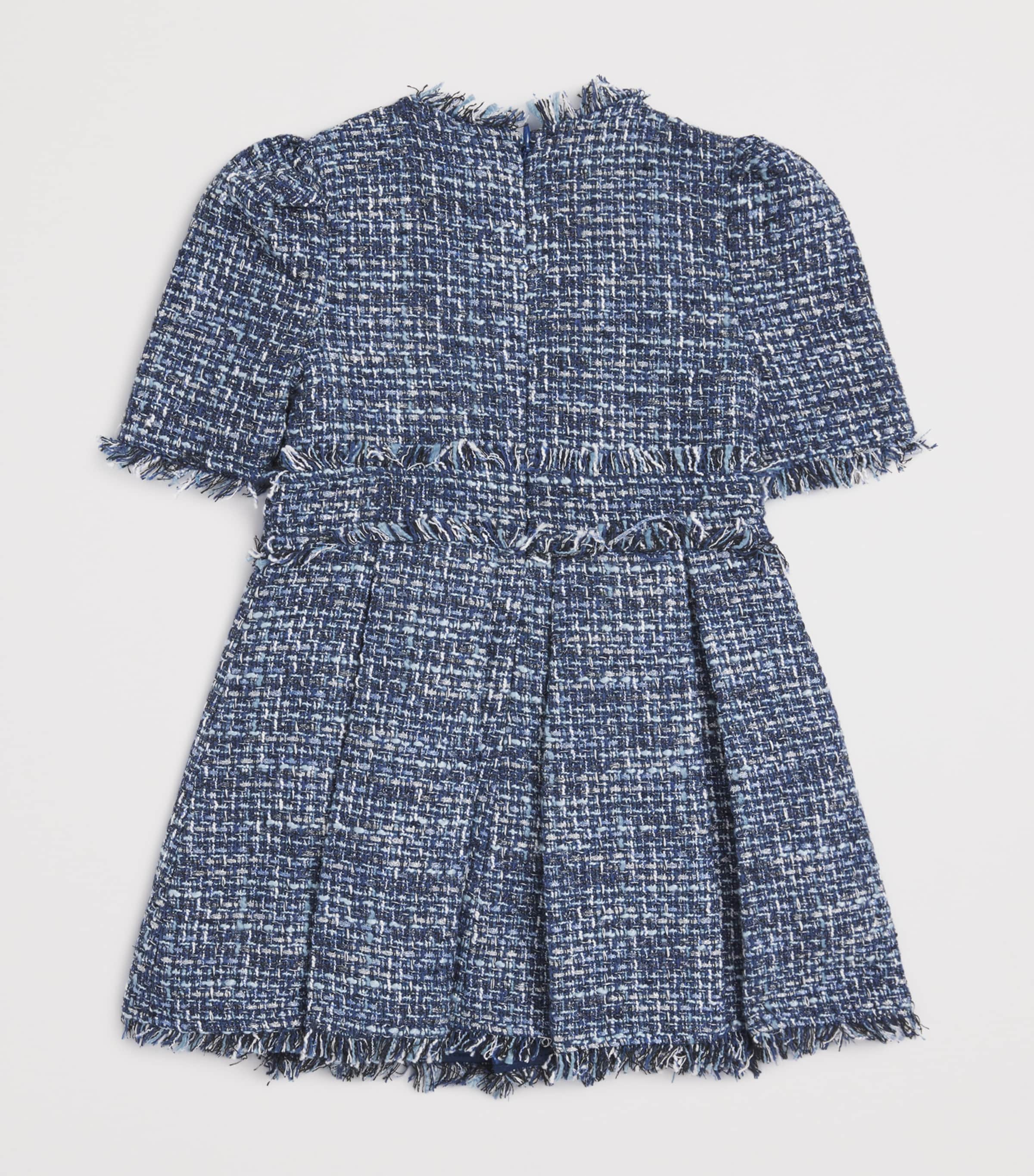 Bardot Navy Bouclé Pleated Elle Dress (14 Years)