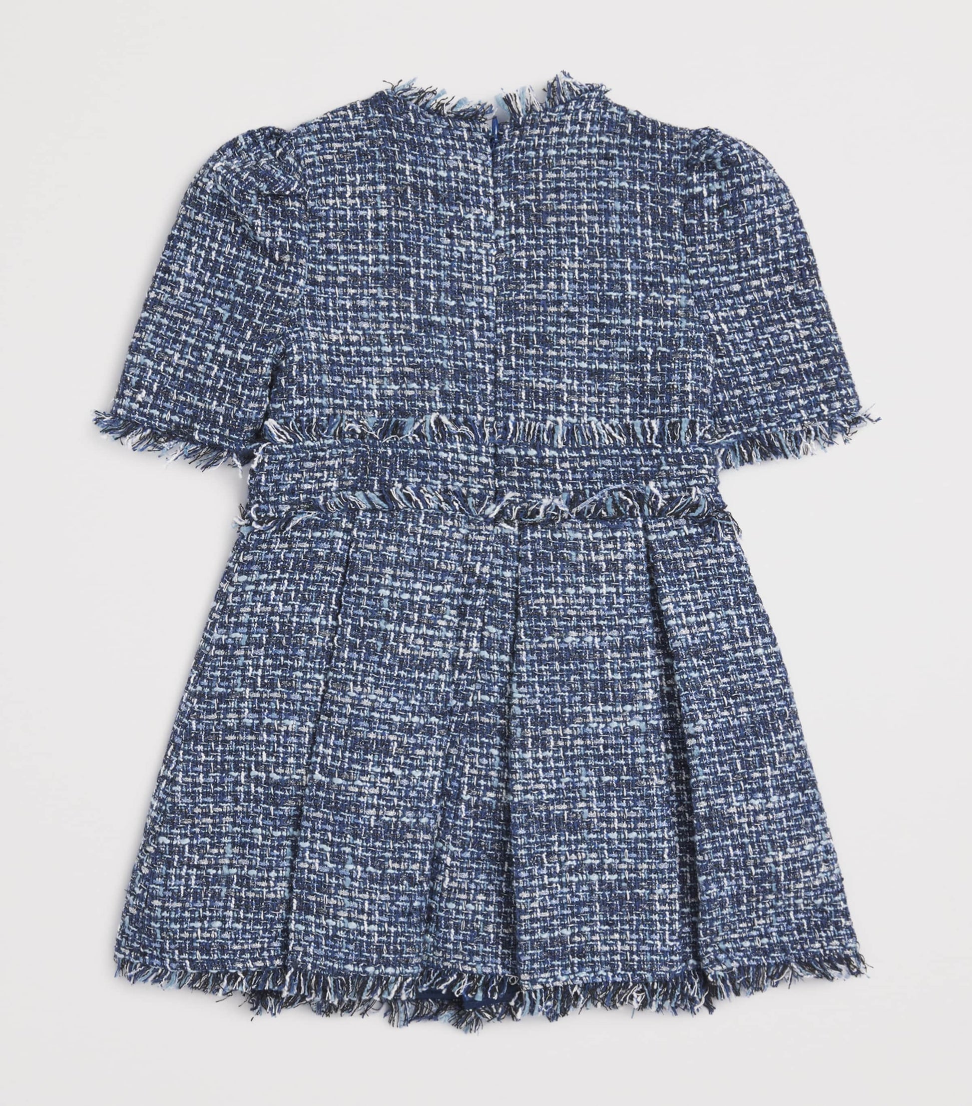 Bardot Navy Bouclé Pleated Elle Dress (14 Years)