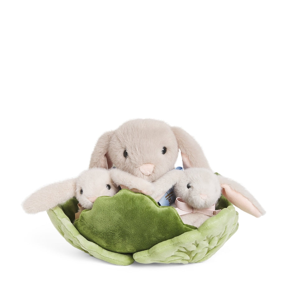 Harrods Plush Bunny Family in Cabbage (23cm)