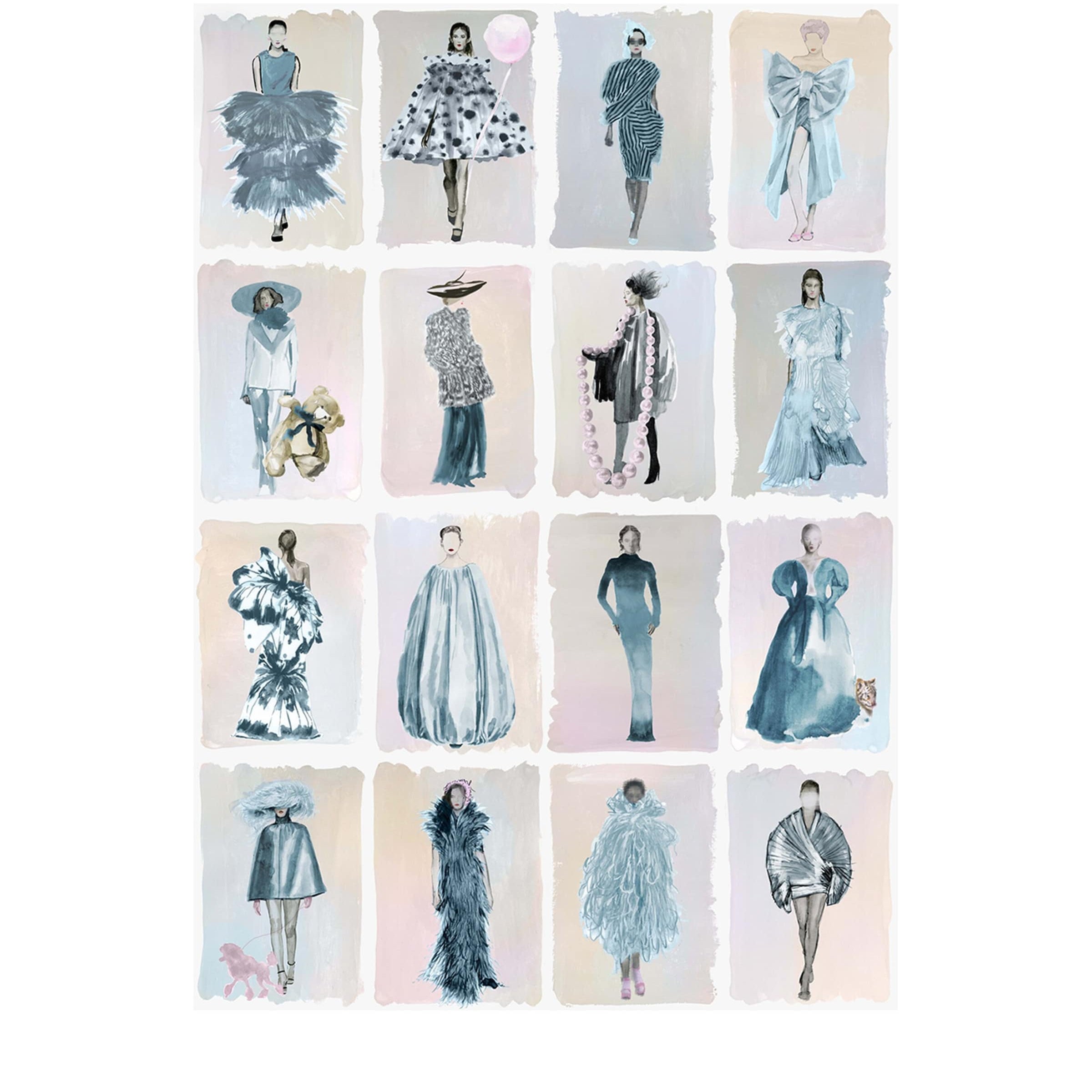 Cole & Son x Harrods Interior Design 175 Anniversary Edition Couture Carousel Wallpaper - China Blue Pearl