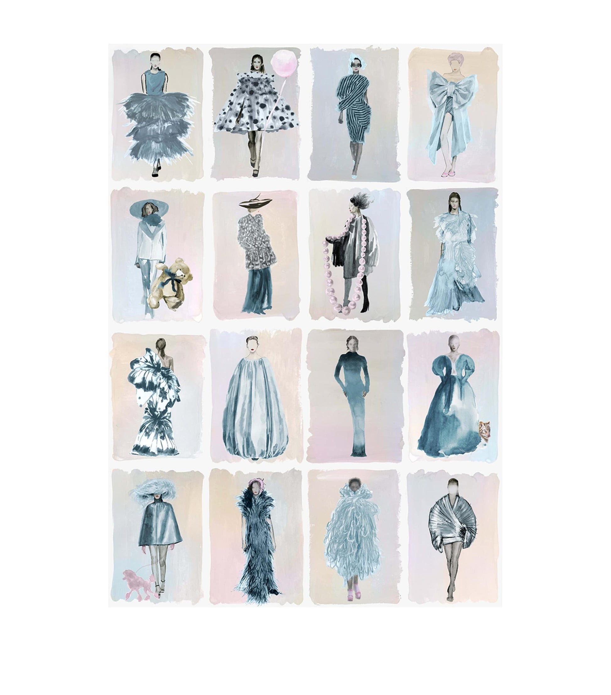 Cole & Son x Harrods Interior Design 175 Anniversary Edition Couture Carousel Wallpaper - China Blue Pearl