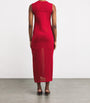 Loulou de Saison Red Stretch-Cotton Ada Midi Dress