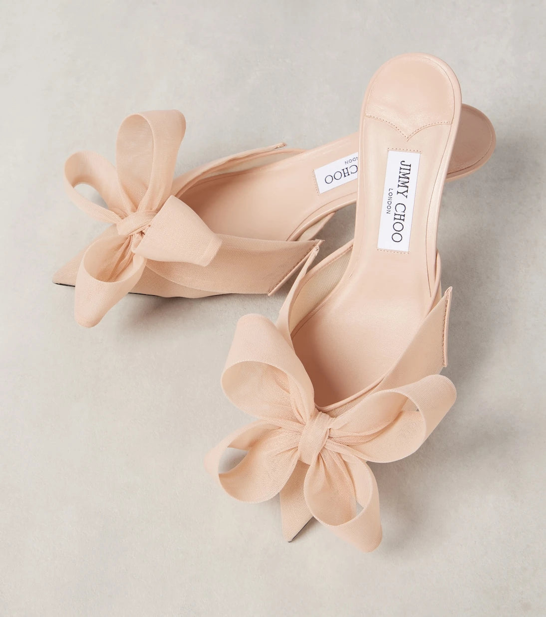 Jimmy Choo - Staz 50 حذاء مفتوح من الشبك بتفاصيل فيونكة