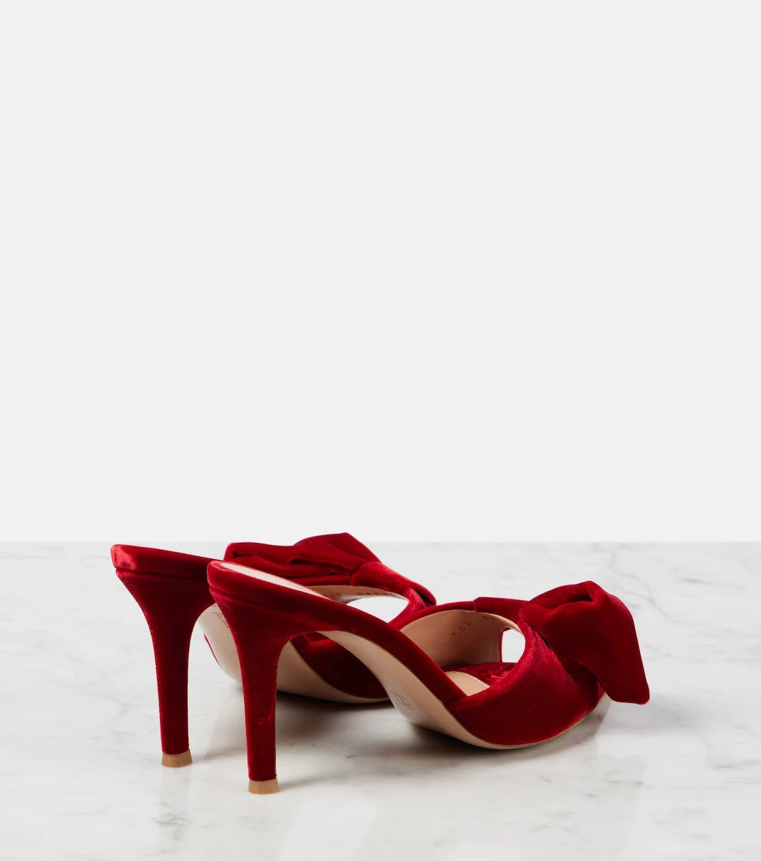 Gianvito Rossi - 85 bow-detail velvet mules