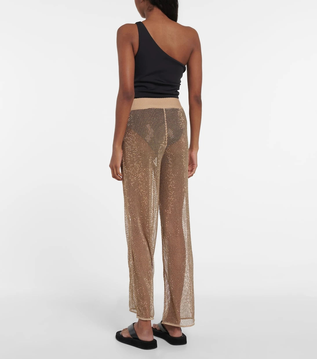 Simkhai - Sullivan crystal-embellished mesh pants
