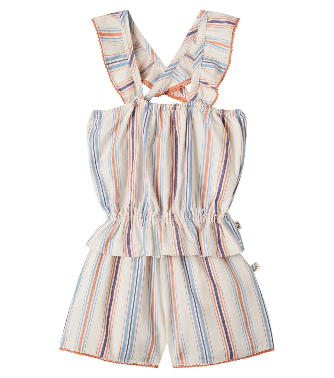 Cozmo - Ava striped cotton top and shorts set