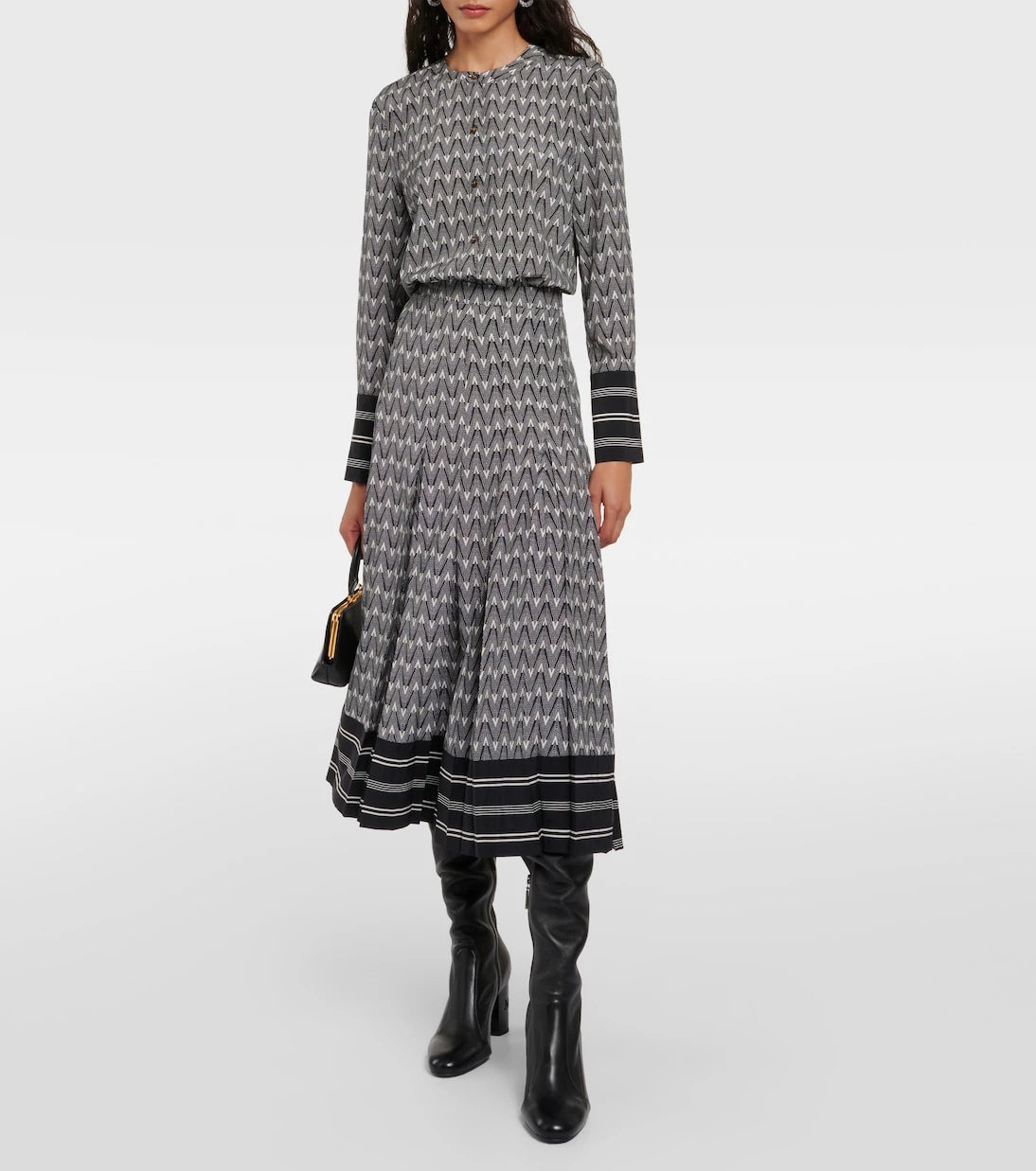 Veronica Beard - Norris logo silk-blend midi skirt