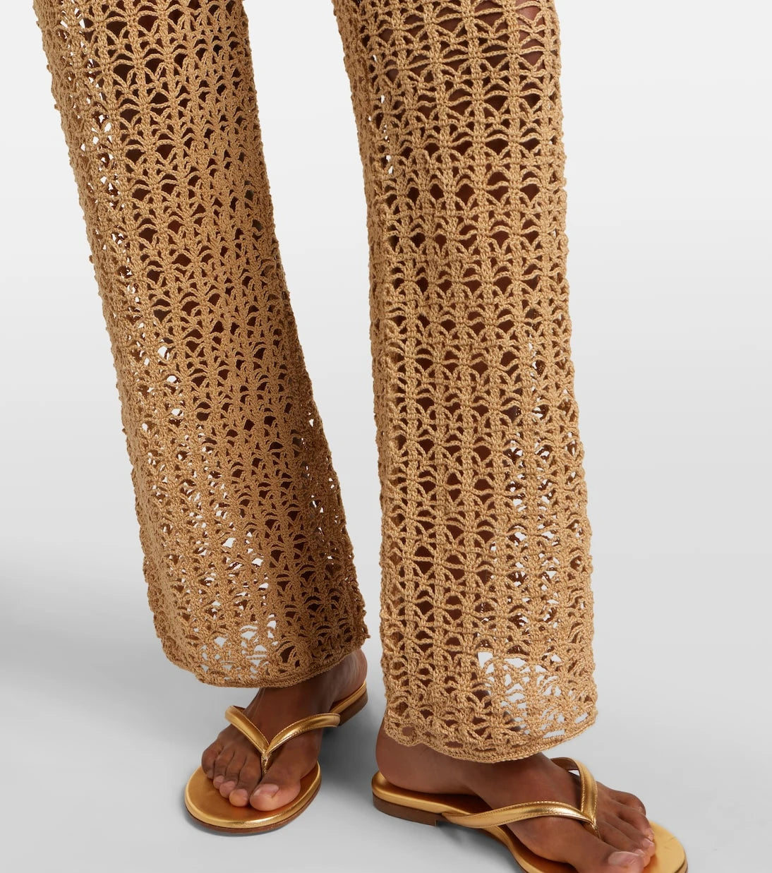 Anna Kosturova - Crochet cotton wide-leg pants