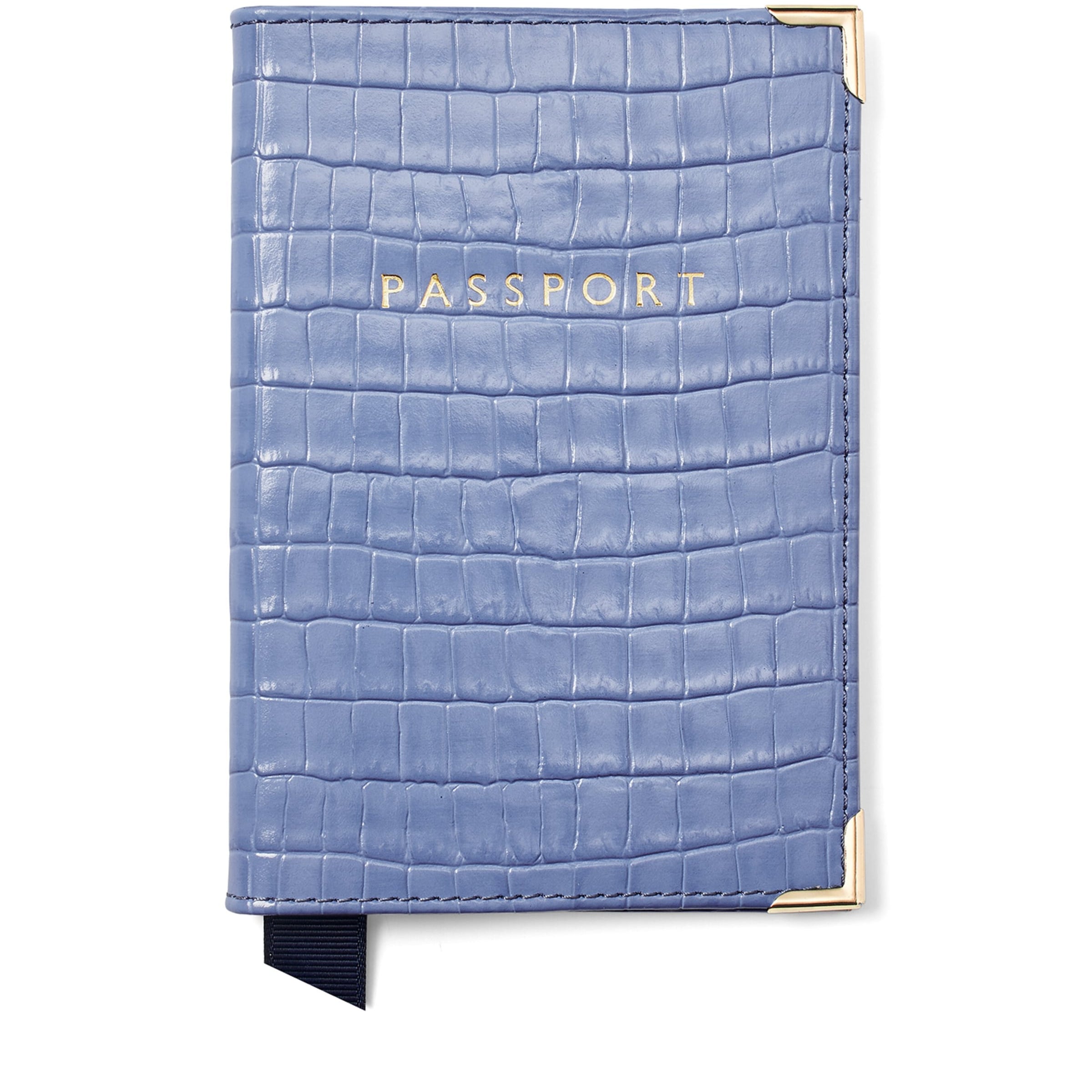 Croc-Embossed Leather Passport Cover